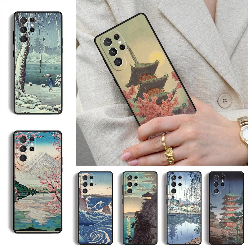 Japanese ukiyo-e Art MOBILE Phone Case for Samsung Galaxy S26 S25 Ultra S24 S23 S22 S21 Plus Note 10 Bumper Cover
