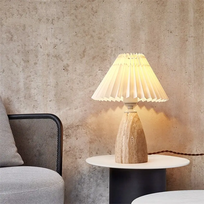 Yellow Cave Stone Japanese Wabi-sabi Style Table Lamps Bedroom Bedside Retro Cream Hotel Designer Nordic Desktop desk lights