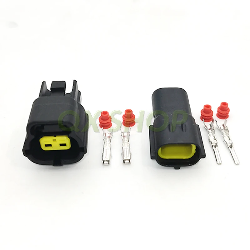 1 Set 2-Pin Excavator plug ,For Sany、Hyundai、KOBELCO SK75 200 250 300 350 solenoid valve plug connector 174354-2 174352-2