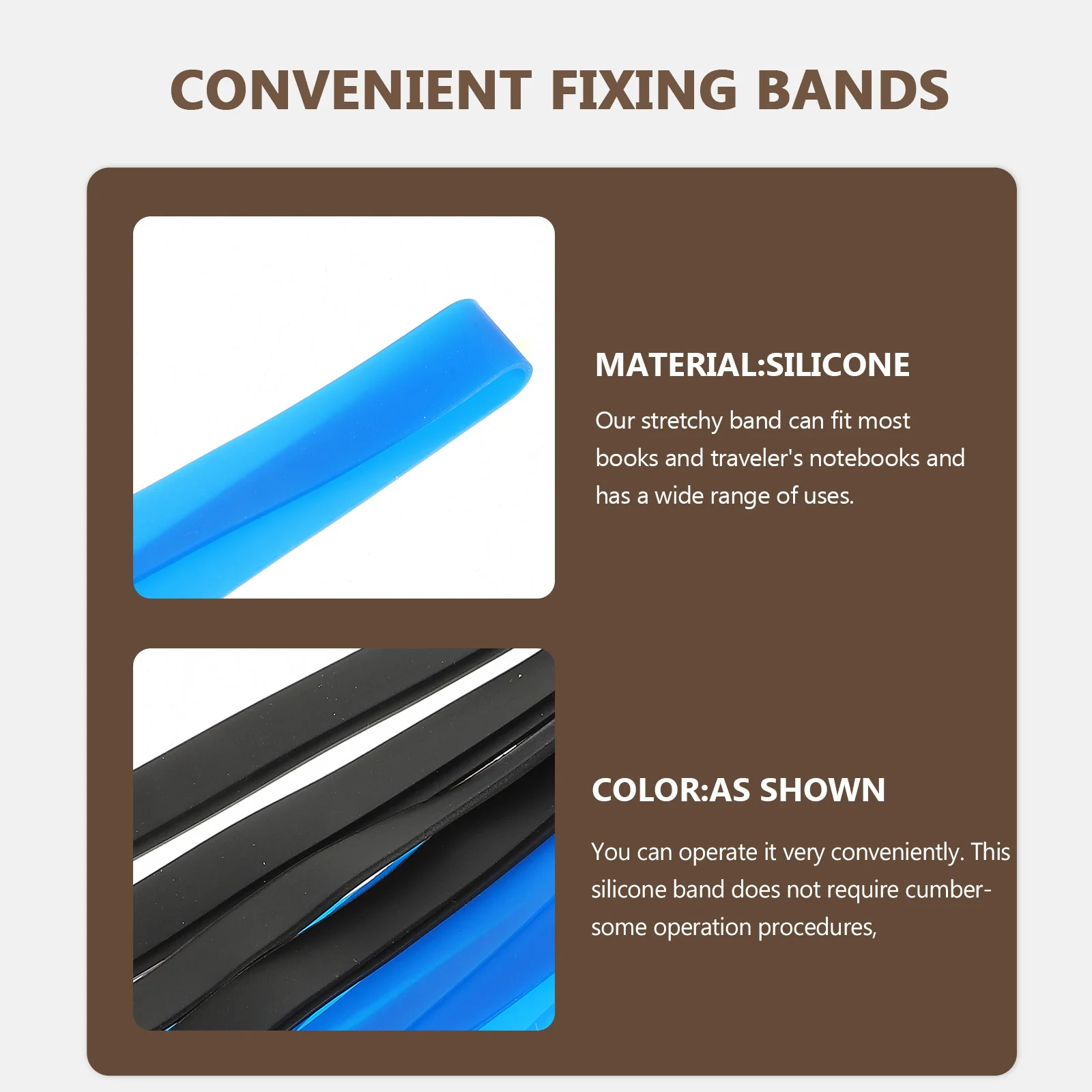 8pcs Silicone Elastic Bands Fixing Notebooks Straps Colorful Stretch Chair Bands Portable Reusable Washable Book Fixing Multi