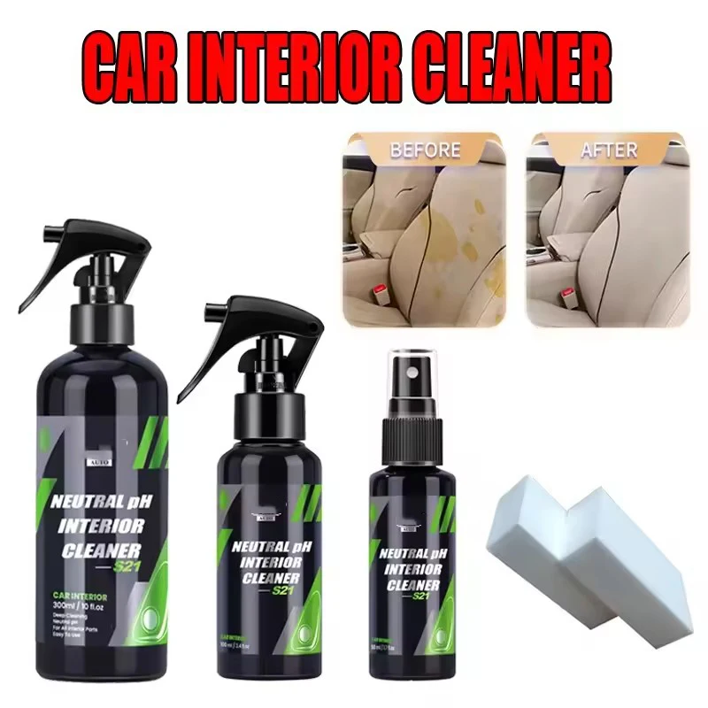 Universal Car Interior Cleaner Neutral Ph CAR Interior CLEANER Water-free Foam Spray Dust Remover Seat Roof Dash Cleaning