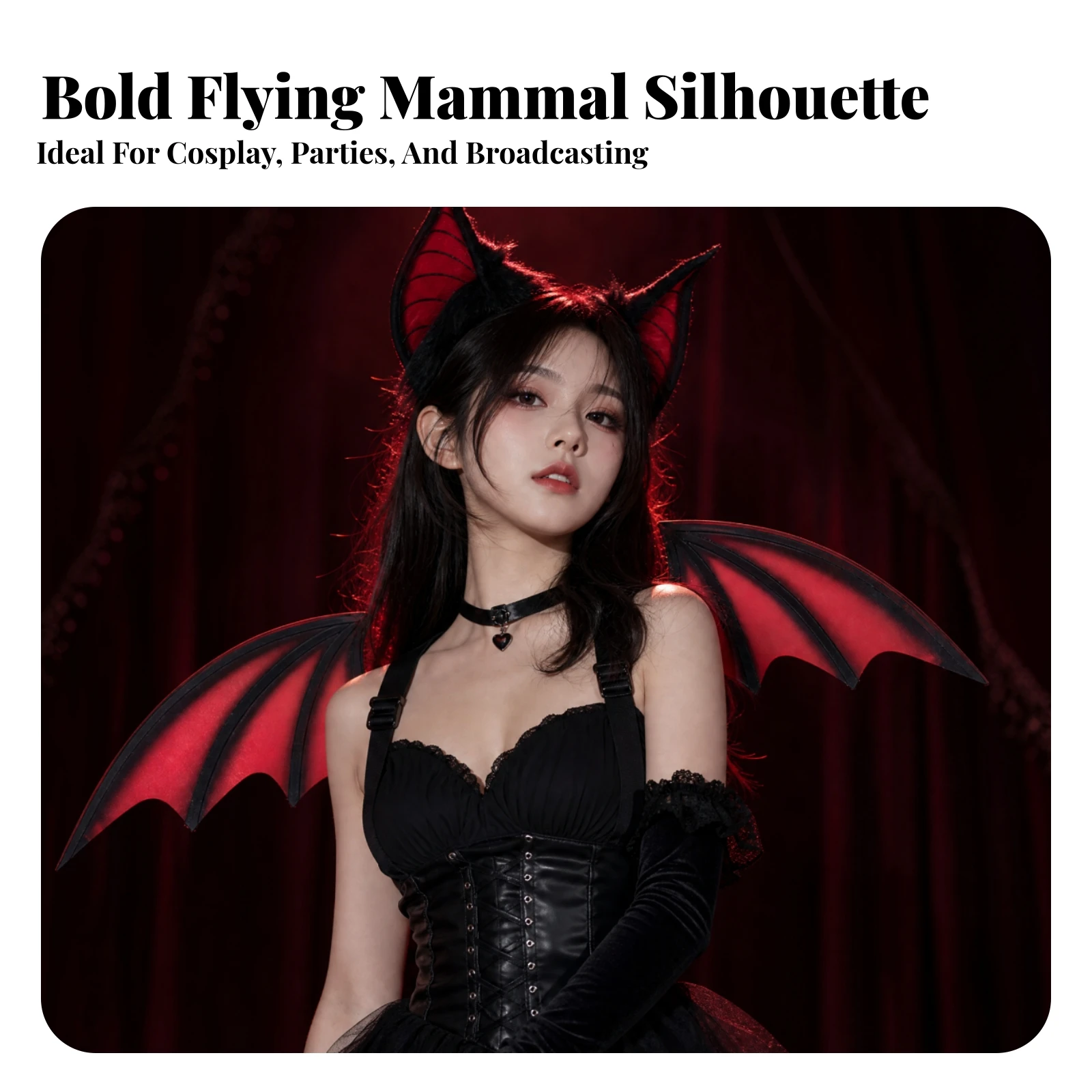 Handmade Flying Mammal Wings with Ear Headband Adjustable Flying Mammal Wings and Ears Headband Set Wearable Sturdy