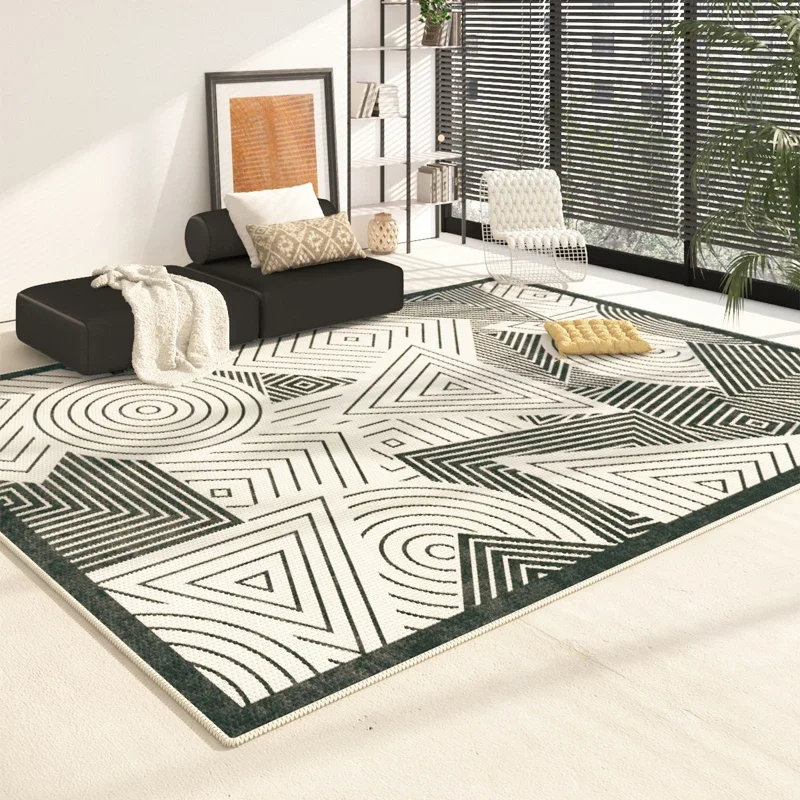 Modern Minimalist Luxury Living Room Decorative Carpet Striped Non-slip Thickened Mats Soft Large Area Plush Bedroom Bedside Rug