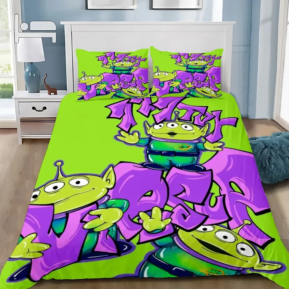

Duvet Cover Pillowcase Bedding Set Cartoon Alien Buzz Adult Boy Girl Bedroom Decoration Children Gift Single Double Large Size