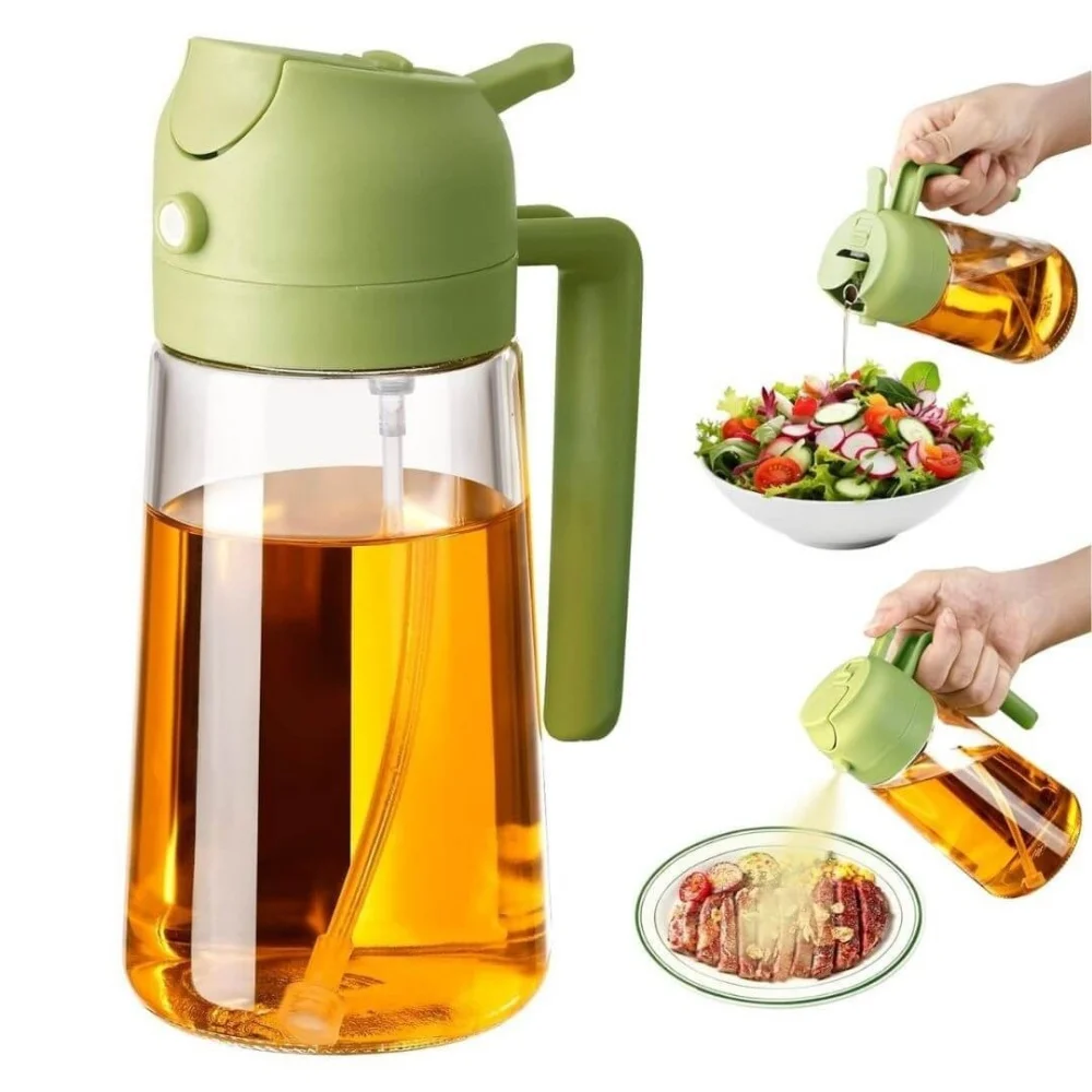  2in1 500ml Plastic Kitchen Oil Sprayer Spray Oil Olive Spray Bottle for Oil Dispenser BBQ Baking Roasting Picnic Kitchen Tool