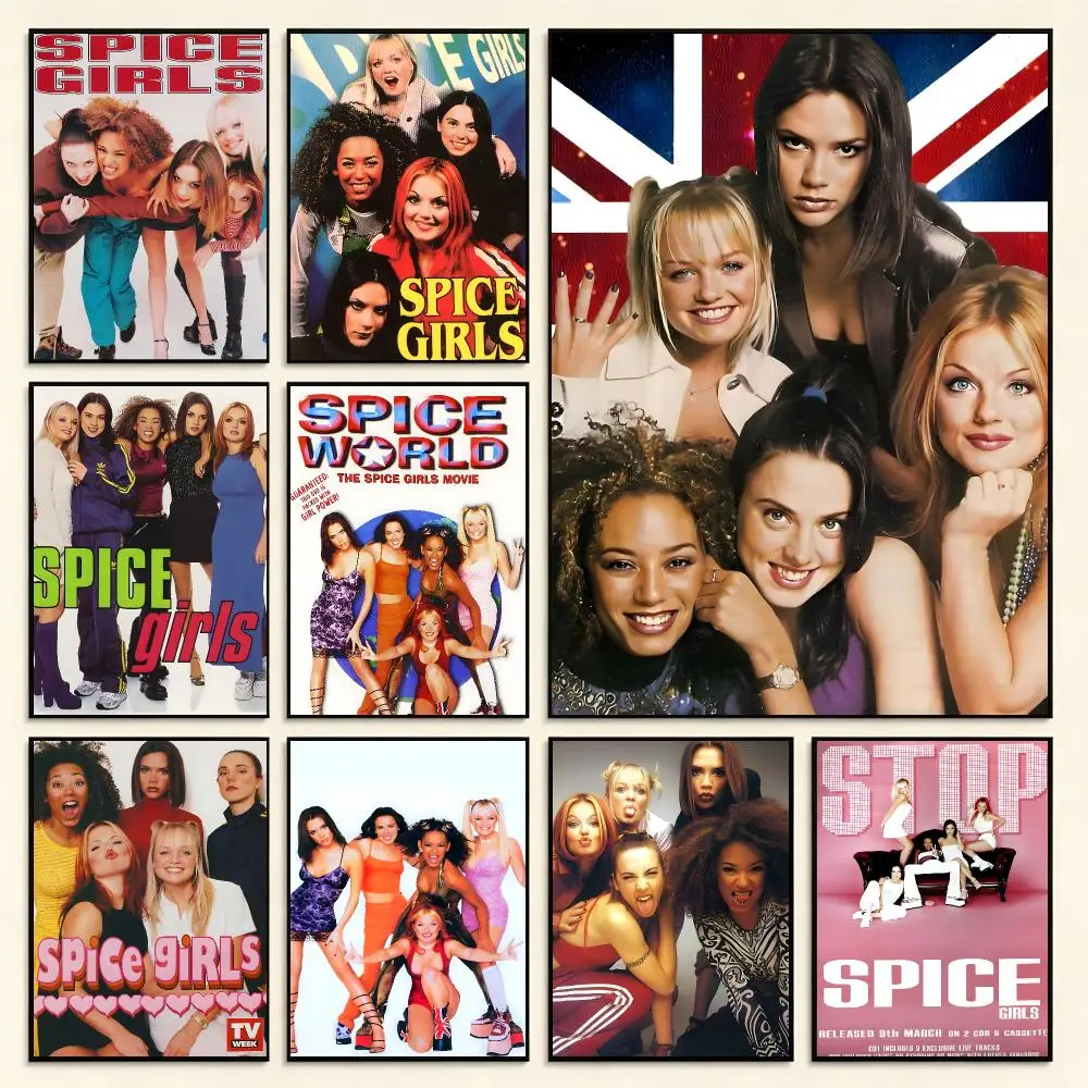 Iconic S-Spice Girls Poster Digital Solvent Print Waterproof PP Fade-Resistant Wall Art Room Decor Gift