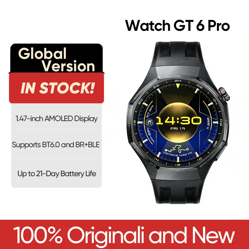 

Global Version HUAWEI Watch GT 6 Pro 46mm Smartwatch 1.47" AMOLED Screen GPS Bluetooth call Compatible with iOS & Android NFC