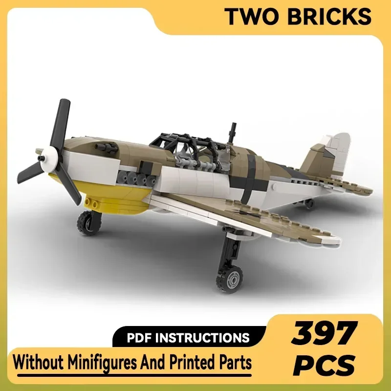 

Модель самолета Moc, строительные блоки, конструктор Messerschmitt Bf 109 F4 технология, модульные блоки, подарки, рождественские игрушки, Наборы «сделай сам» в сборе