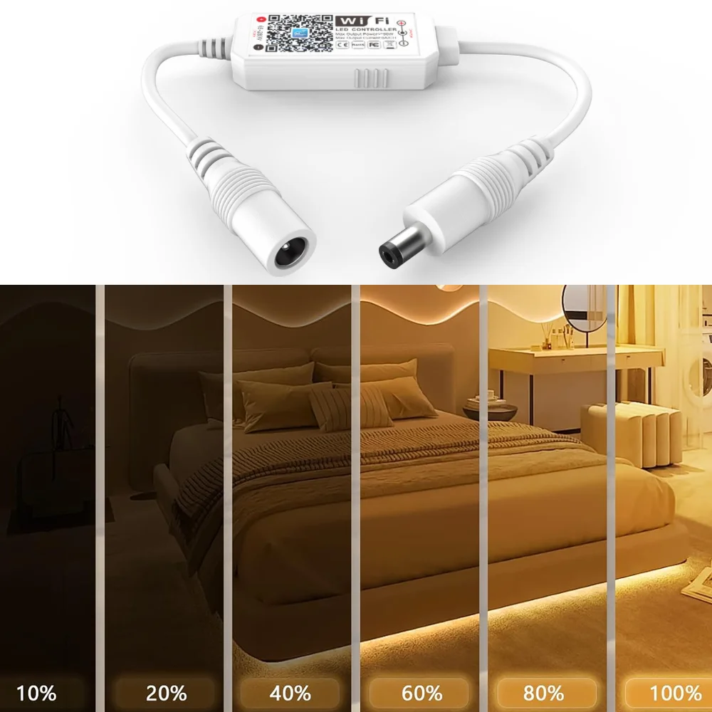 Magic Home WiFi Led Dimmer Controller Wireless Remote Controller DC12V 24V 5050 5630 3528 Single Color Strip for Alexa Google