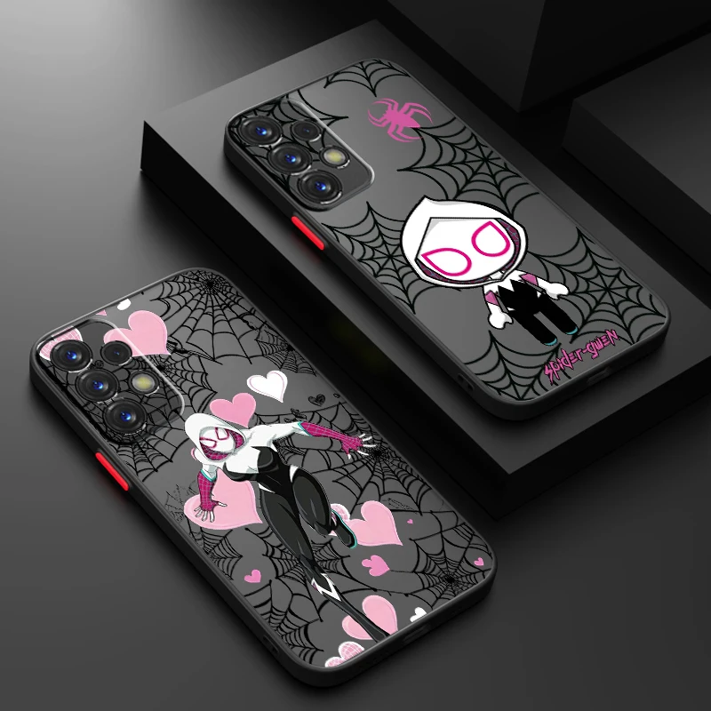 Universum Gwen Spider Man gefrostet durchscheinend für Samsung A53 A52 A33 A32 A51 A71 A21s A13 A73 A50 A22 A12 5G TPU Handy hülle