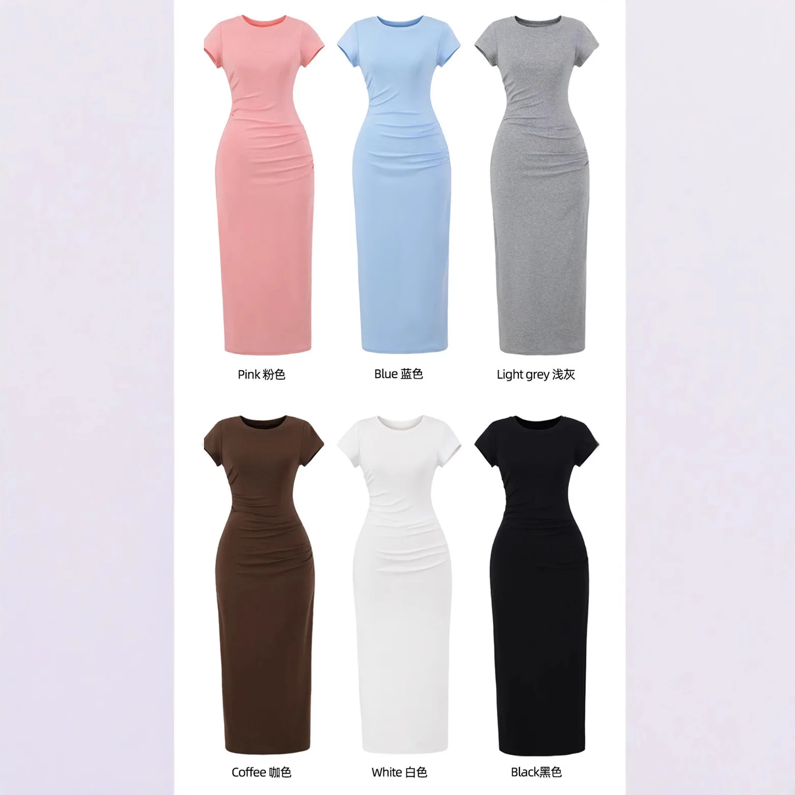 多用途な女性用ストライプ柄のおしゃれなフロントショルダープリーツ入り半袖ロングスカート