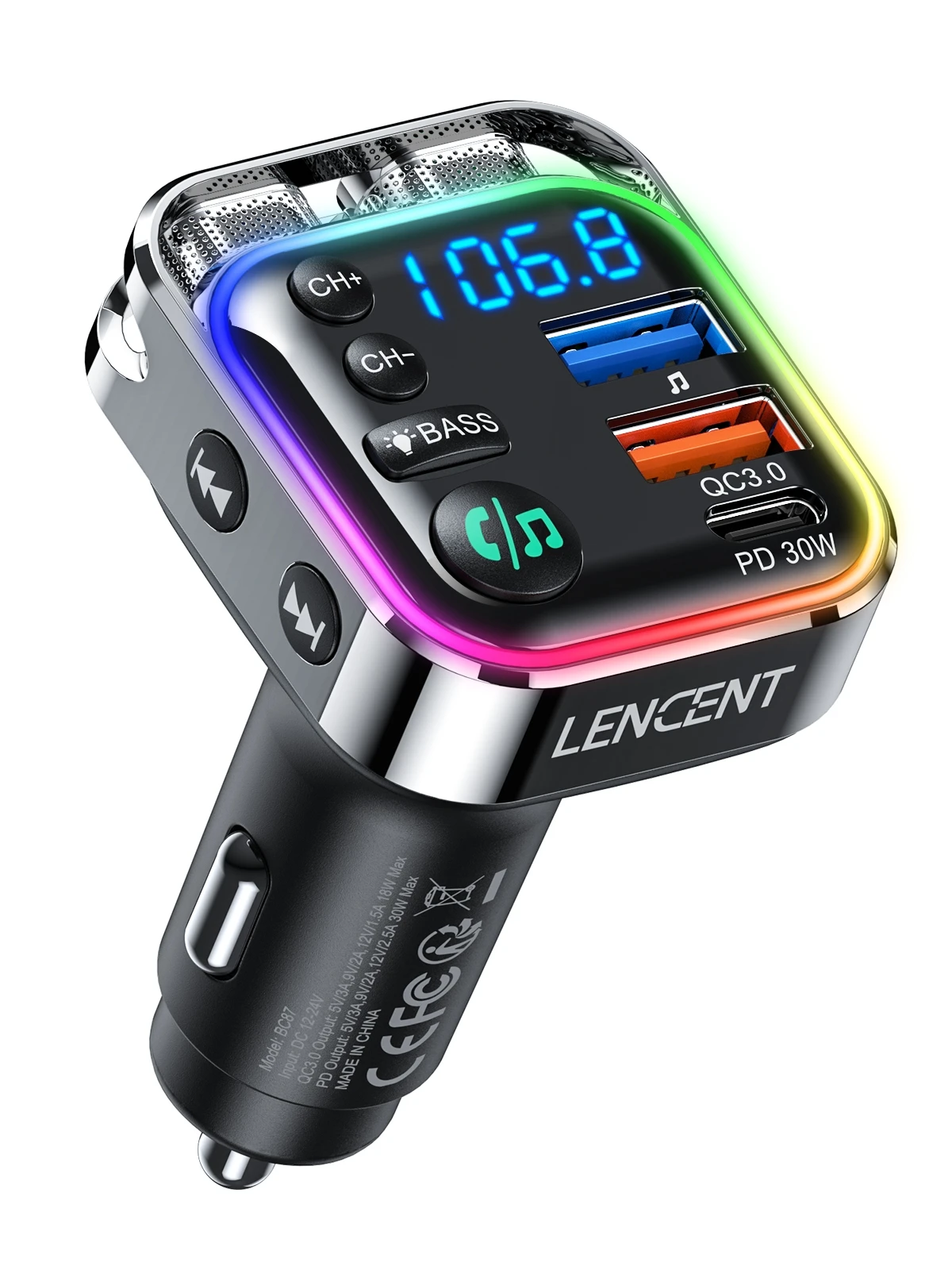 Trasmettore FM Bluetooth 5.3 per auto HOCO E82 per chiamate in vivavoce Wireless con Display a LED adattatore di ricarica rapida PD30W QC3.0 44 Trasmettore FM Bluetooth 5.3 per auto HOCO E82 per chiamate in vivavoce Wireless con Display a LED adattatore di ricarica rapida PD30W QC3.0 44