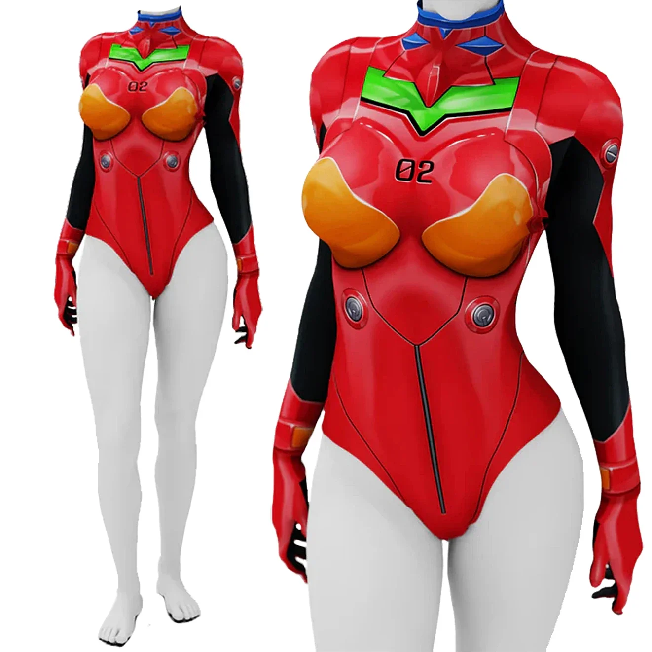 EVA ASUKA 02 Cosplay kobieta kostium kąpielowy superbohater Spandex z nadrukiem 3D body dziewczęce kostiumy kąpielowe kostium na Halloween Bikini Zentai