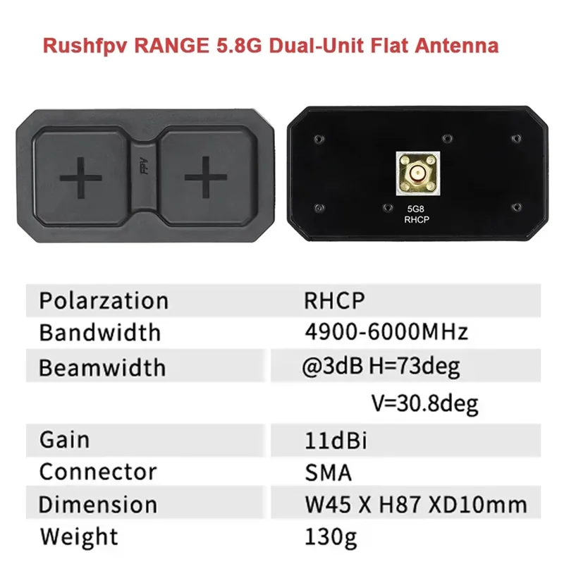 ABMF-RANGE PLUS 2X 5.8 グラム指向性デュアルユニットアンテナ + RHCP Cherry2nd 世代アンテナ SMA 11Dbi RC FPV ドローン部品用