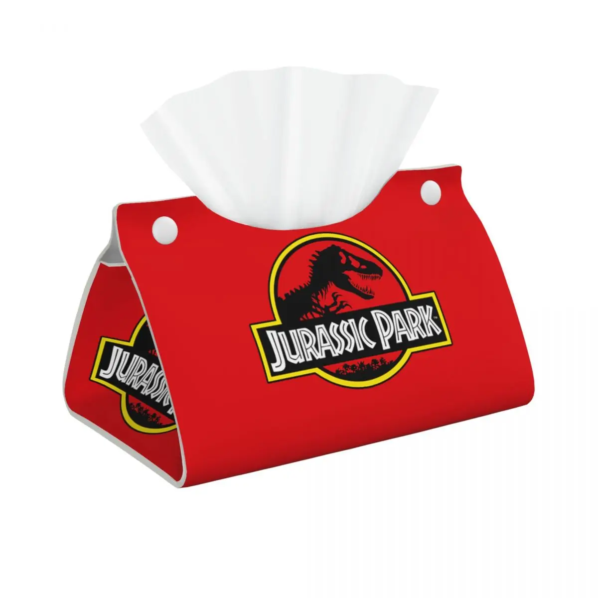 Custom Jurassic Park Tissue Box Holder Rectangular Dinosaur World PU Leather Facial Tissue Box Cover for Car Home