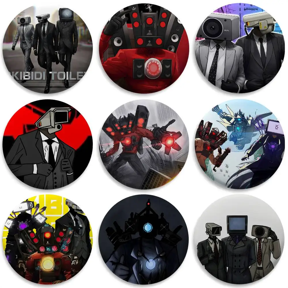 

S-Skibidi Toilet Band Singer Badges Round Exquisite Badge Brooches Creative Pins For Clothes Hat Backpack Gift Accessories