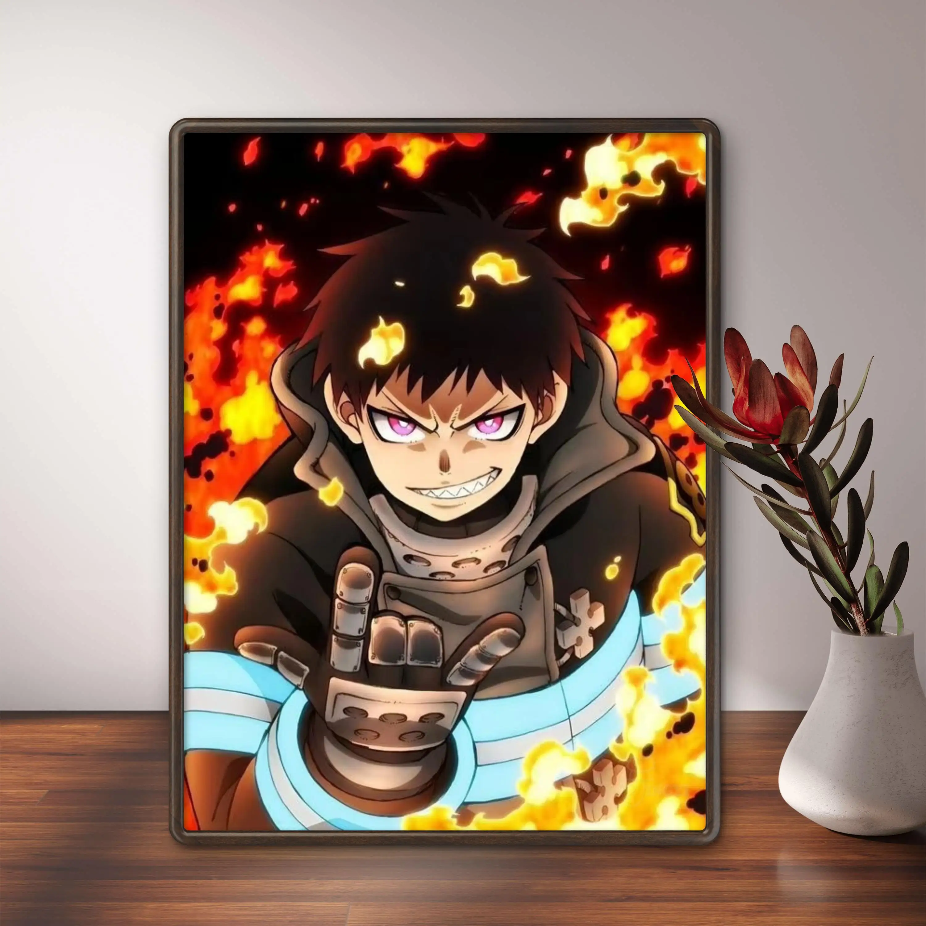 Action Anime F-Fire Forces 5D DIY Full Square Round Diamond Painting Home Living Room Bedroom Aesthetic Bar Decoration