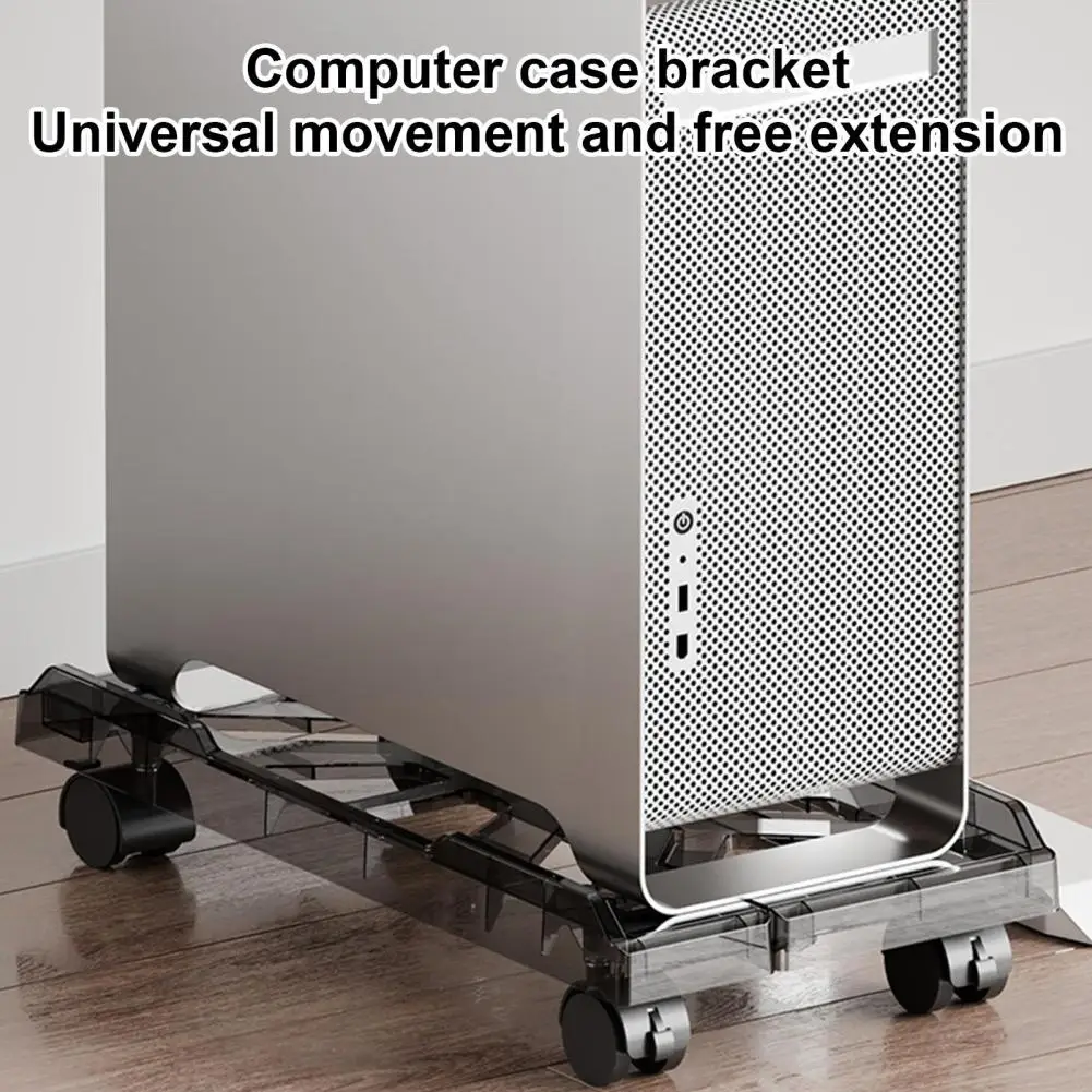 Adjustable Mobile CPU Stand Heavy-Duty PC Tower Stand With 4 Caster Wheels Ventilated Under Desk CPU Holder PC Floor Cart