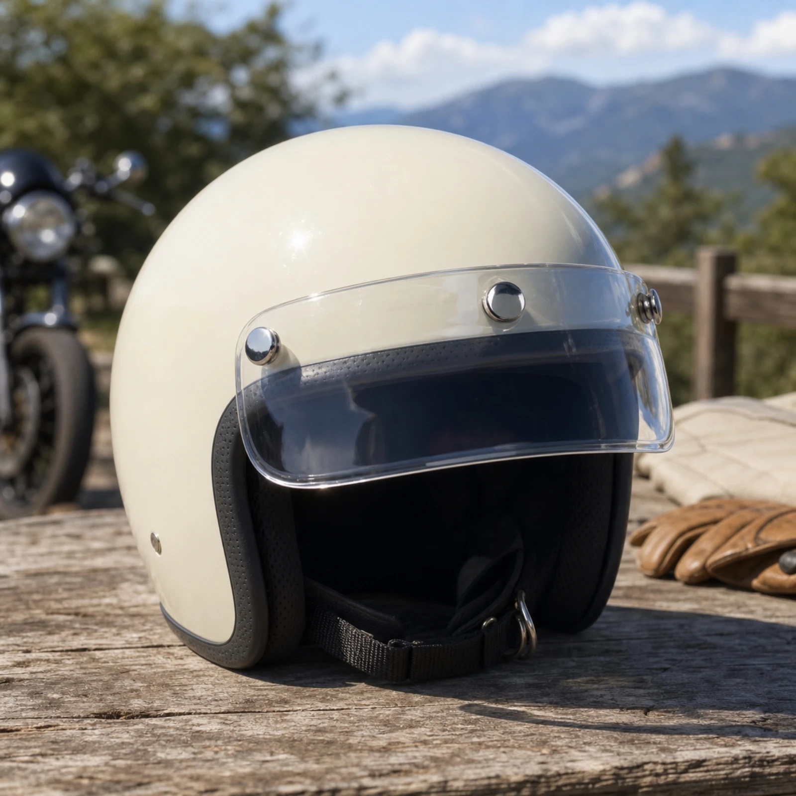 Motorcycle Helmet Visor Clear 3-Snap Visor Windproof for Motorcyclists, Daily Commuting