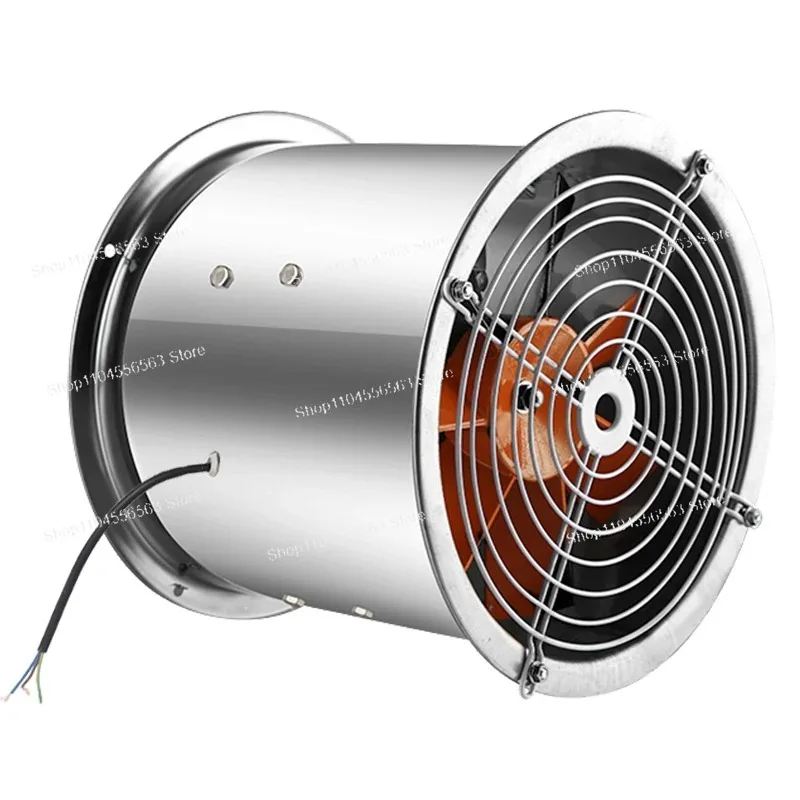 304 Stainless Steel Axial Fan 200℃ High Temp Waterproof 7-Blade for Kitchen Industrial Exhaust