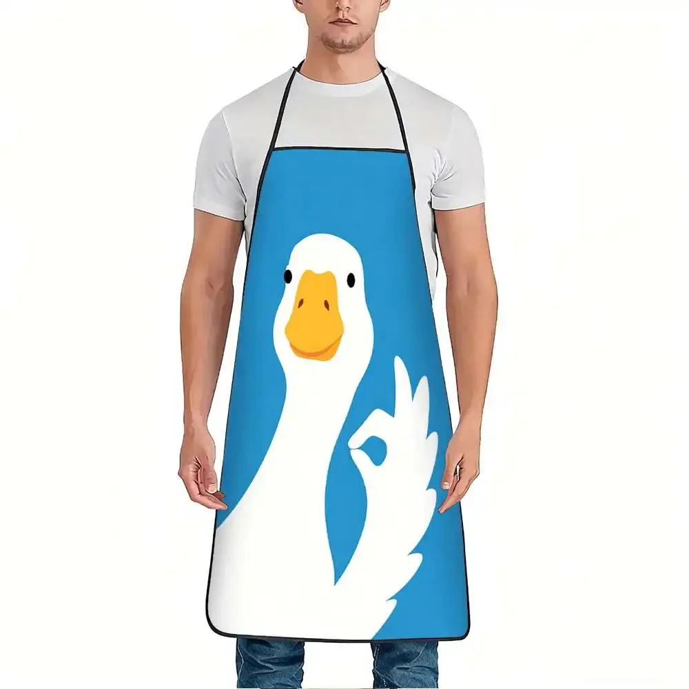 1pc Humorous Goose OK Gesture Apron, Sturdy And Easy to Clean, Adjustable Waist, Made of Polyester, Suitable for Cooking, Garden