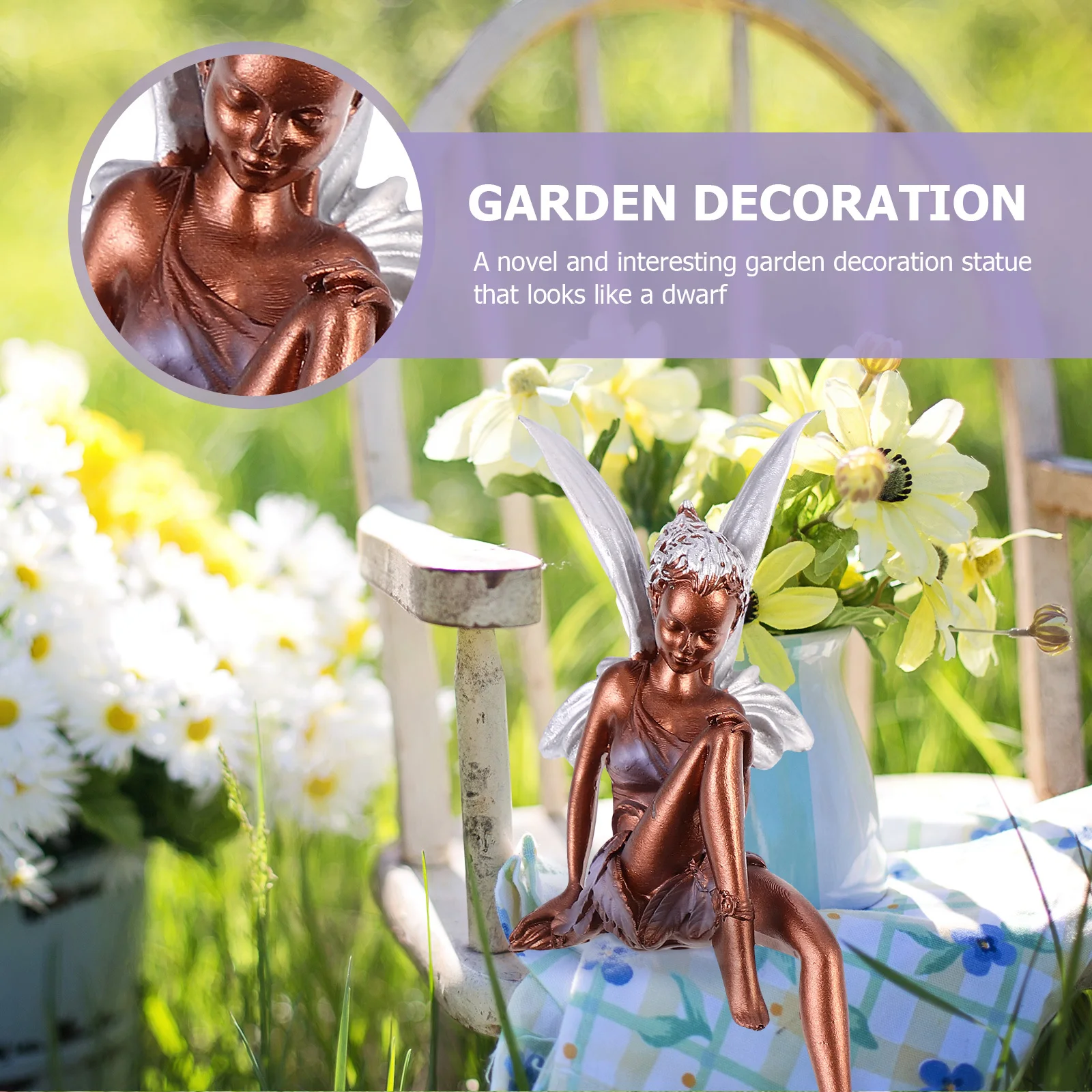 

1pc Ornament Fairy Adornment Statue Resin Desktop Decoration For Home Wedding Angel Sculpture Adornment