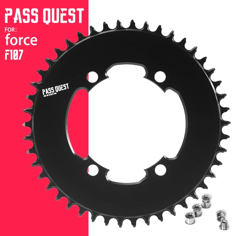 PASS QUEST 107BCD Bicycle Chainring 42T-58T Close Disc Black Chainwheel Narrow Wide Teeth AXS Sprocket for Sram Force Aero