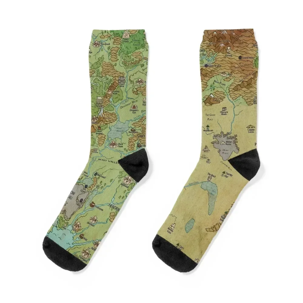 Dragon Pass and Prax Map by Darya Makarava Socks hip hop funny gift hiking football Socks Male Women's