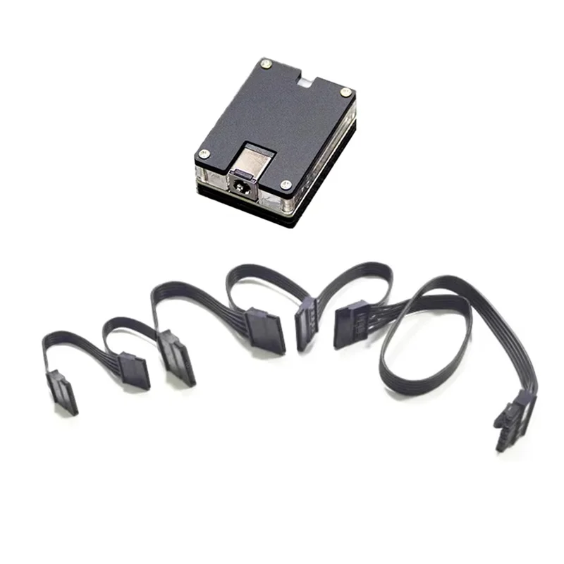

Practical-DC12V 5.5X2.5Mm To 12V 5V SATA HDD SSD Power Cable Adapter For Hard Disk Module Power Supply DC-SATA Nas 6SATA