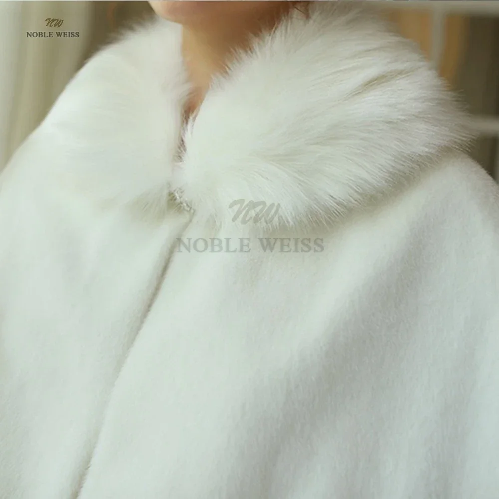 Faux Fur Wrap Winter Warm Bridal Bolero  Wedding Wrap Long Fur Neck Wedding Bridal Wrap Party Cape wholesale Customized