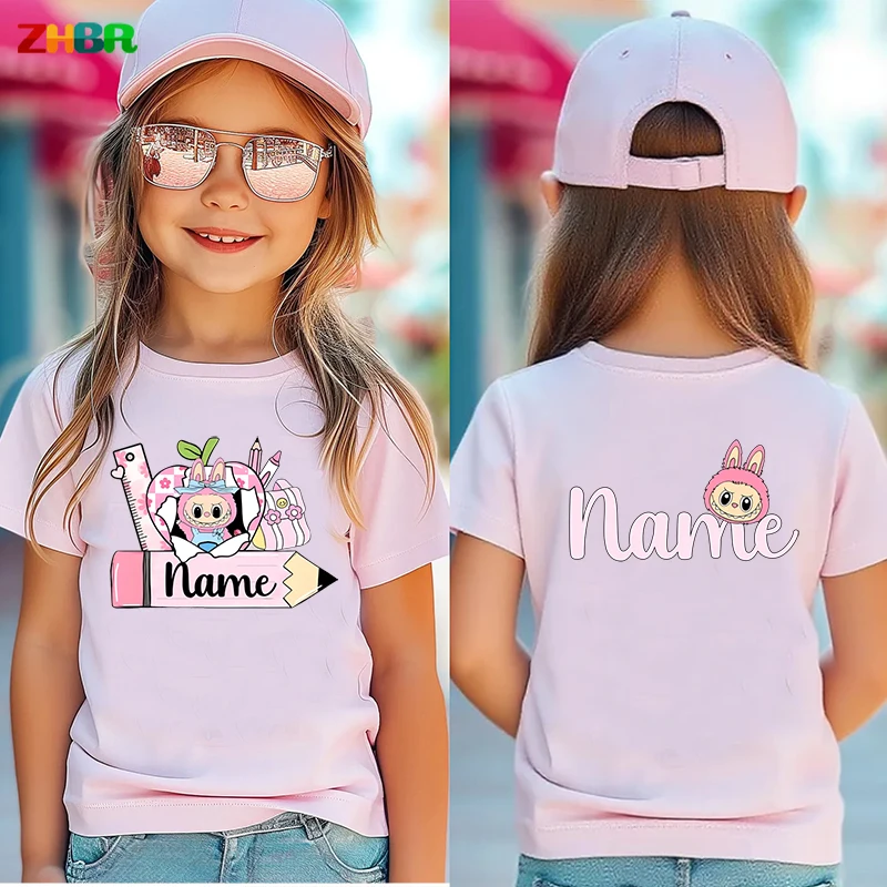 Happy First Day of School Shirt Girl Shirts Kids Matching Outfits Personalized Name Shirt Clothing Children Back To School Shirt