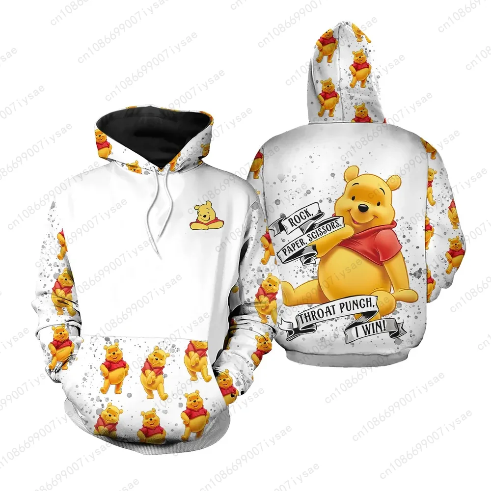 2024 Men Women 3d Disney Christmas Pooh Winnie Sweatshirt Youth Child Oversized Causal Loose Halloween Hoodie Winnie Hooded Top