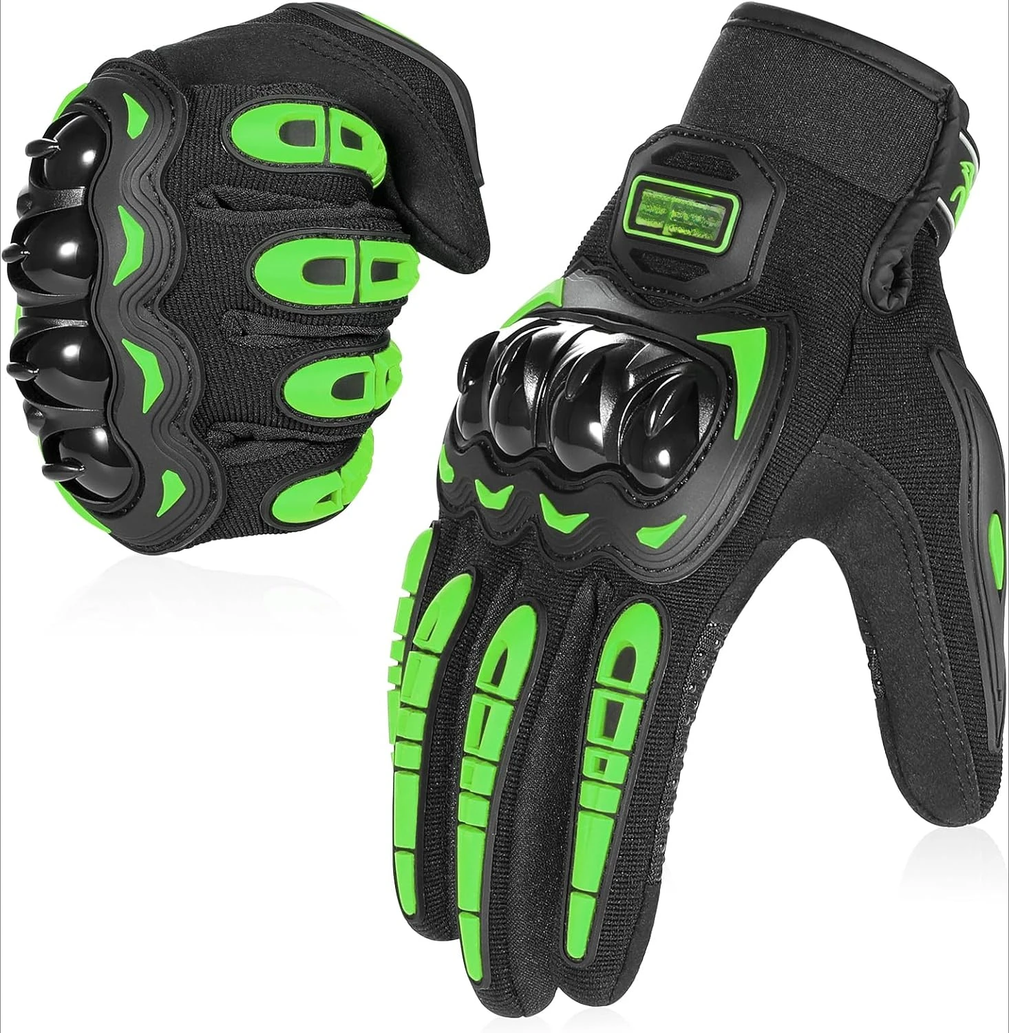 Motorradhandschuhe, atmungsaktiv, Touchscreen-fähig, rutschfest, mit gutem Griff, harter Knöchelschutz, Unisex