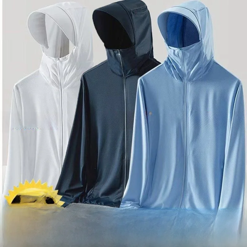 

Летняя куртка из ледяного шелка свободного кроя на молнии, прозрачная, тонкая, с защитой от солнца, для мужчин и женщин, дышащая, легкая