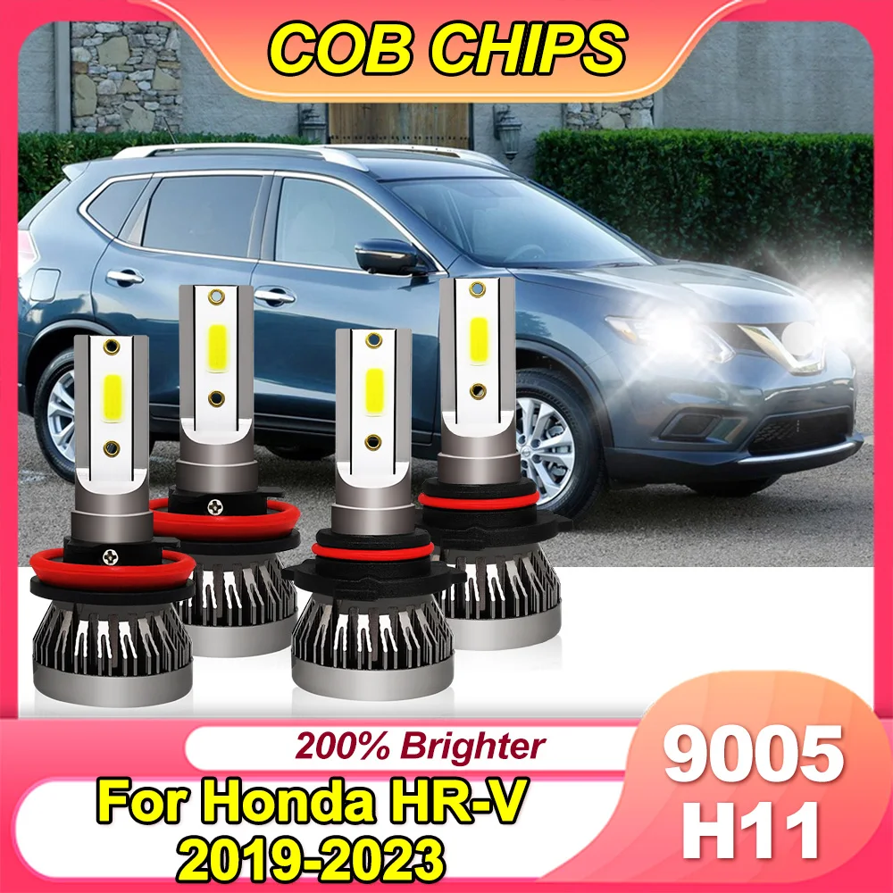 

Для Honda HR-V 2019-2023 Новый комплект светодиодных фар H11 9005, комбинированные лампы дальнего/ближнего света 6000 К, супер яркие белые лампы с чипом COB
