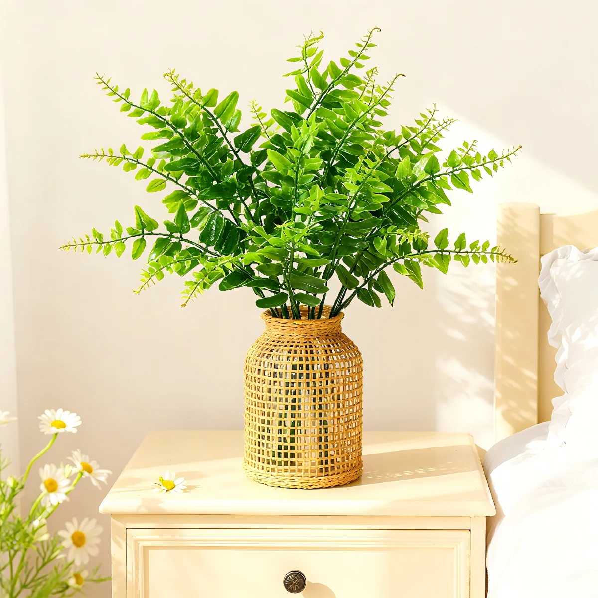 1/3 Stück Künstliche Pflanzen Plastik Persische Farnblätter Heim Hochzeit Party Balkon Deko Blumenarrangement Brautstrauß Geschenke