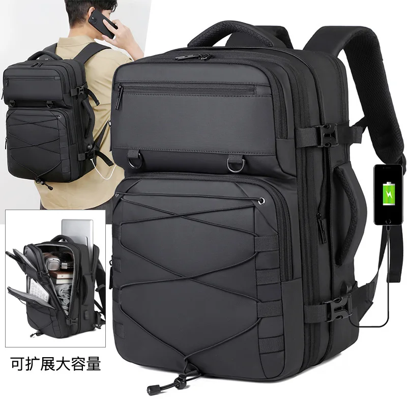 

Multi-layer backpack Men's large-capacity storage Outdoor commuting backpack Rechargeable multi-function computer bag Charging p