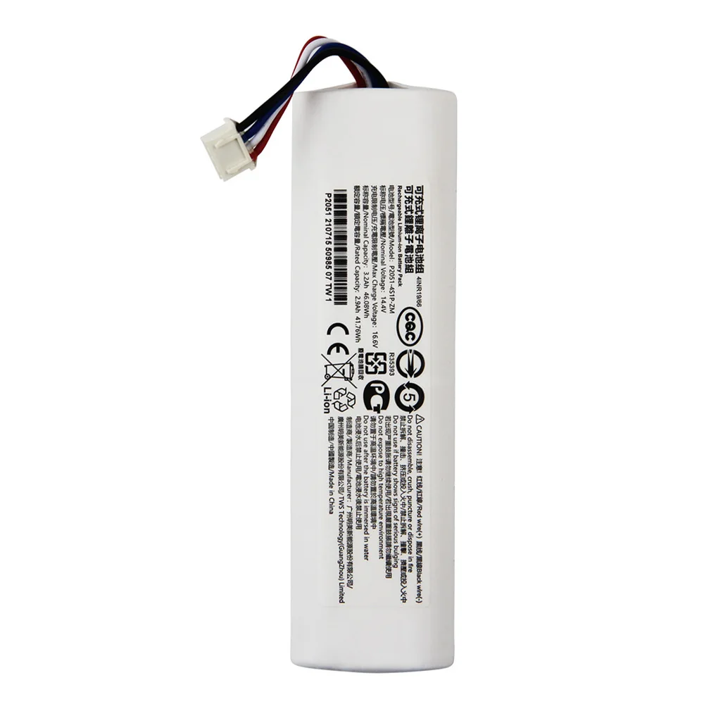 For 3500mAh Battery P2051-4S1P-ZM For  Mi Sweeping Mopping Robot Vacuum Cleaner 2C Battery