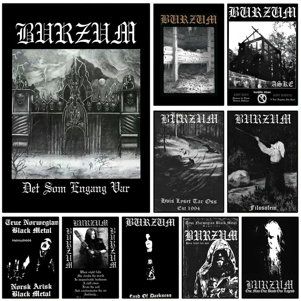 B-Burzum F-Filosofem Poster HD Art Sticky Wall Waterproof Home Living Room Bedroom Bar Aesthetic Decoration