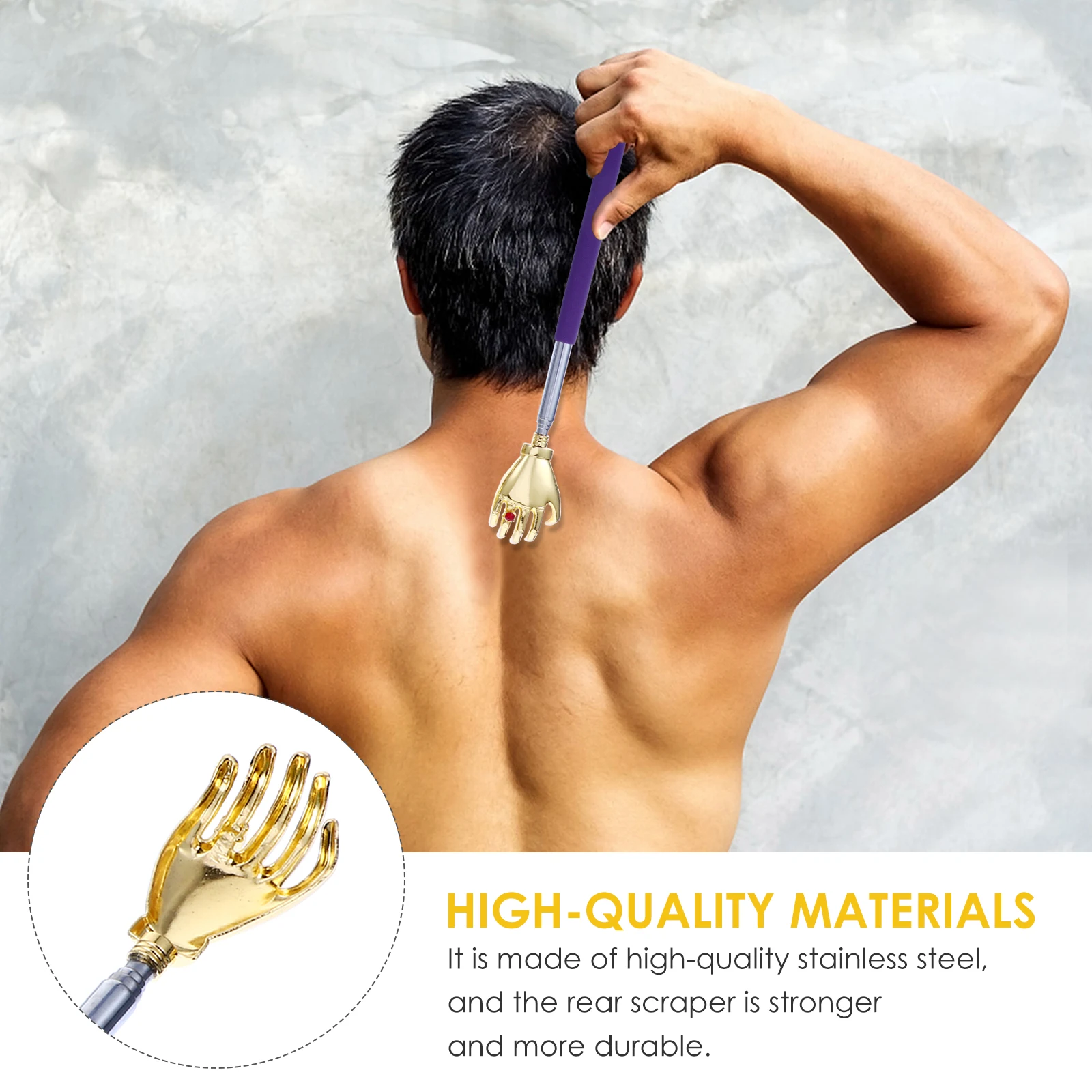 

4pcs Back Scratcher Retractable Handle Scraper Claw Scratching Stick Extendable Metal Itching Relief Tool For Back Hand Massager