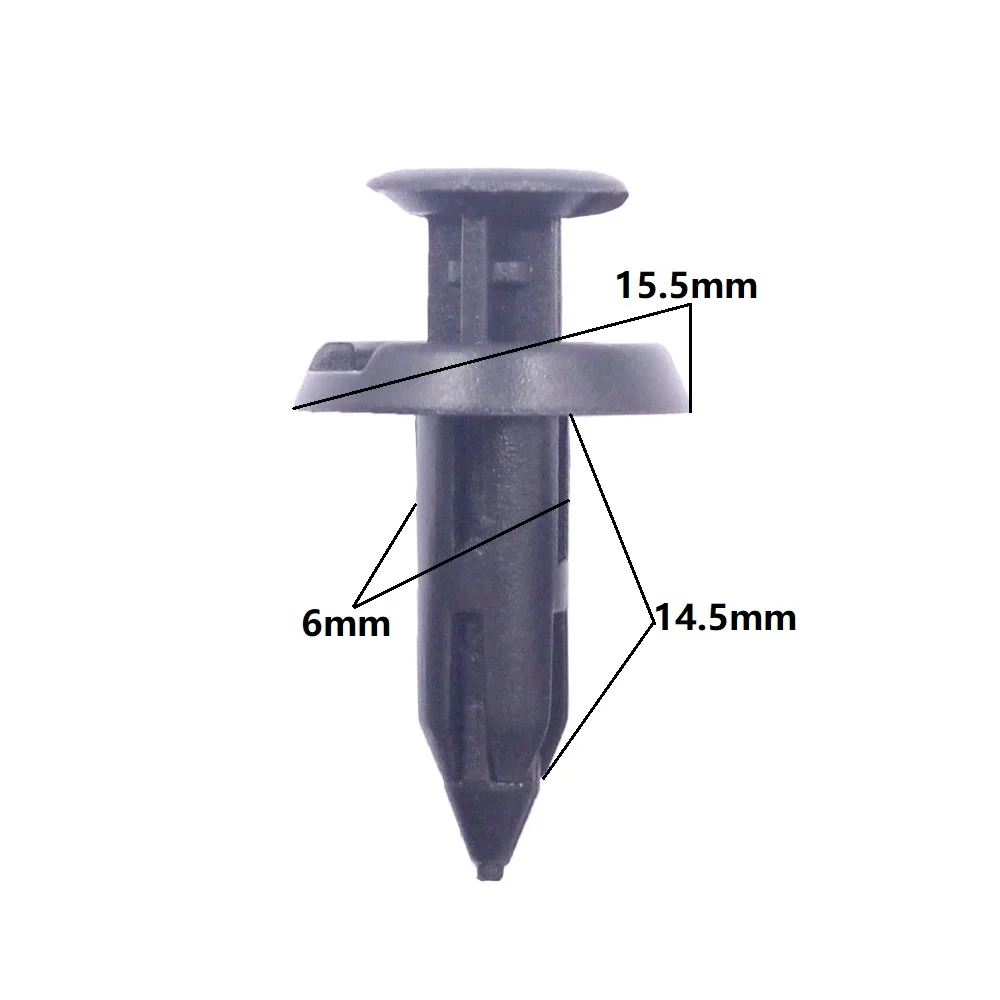 플라스틱 범퍼 패스너 리벳 푸시 확장 리테이너 자동차 클립, 도요타 캠리 코롤라 바이오스 휠 아치 펜더 푸시 핀, 6mm