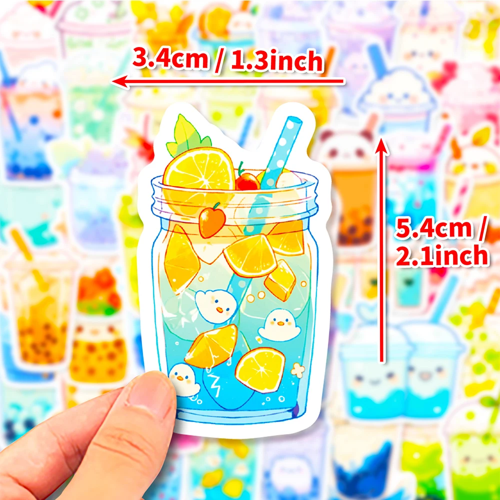 10/30/50 шт. Кавайные жемчужные наклейки для чая с молоком, милые мультяшные детские наклейки, игрушечный чехол для телефона, бутылка для воды, блокнот, забавные граффити, наклейки