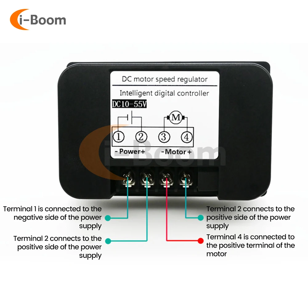 DC10-55V 40A Motor Speed Controller PWM Motor Driver DC Brush Motor Speed Controller Push Button Knob Control With Power Switch