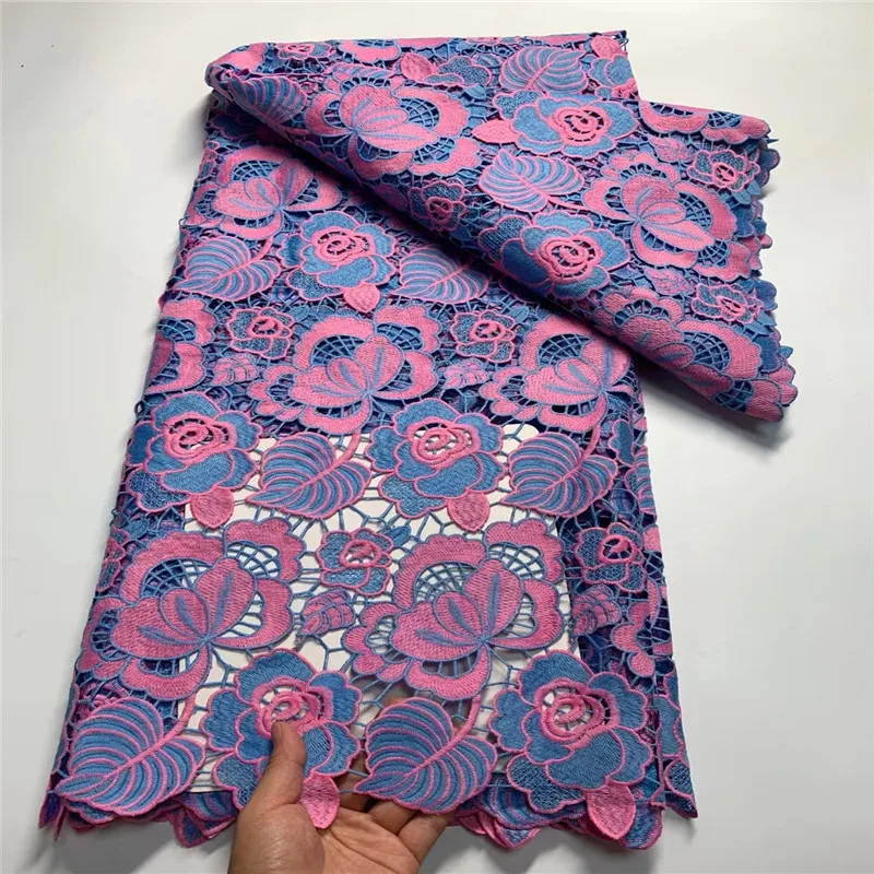 Nigerian Lace Fabrics 2024 High Quality Lace African Lace Fabric Cotton Lace Guipure Cord Lace Fabric For Party Sewing