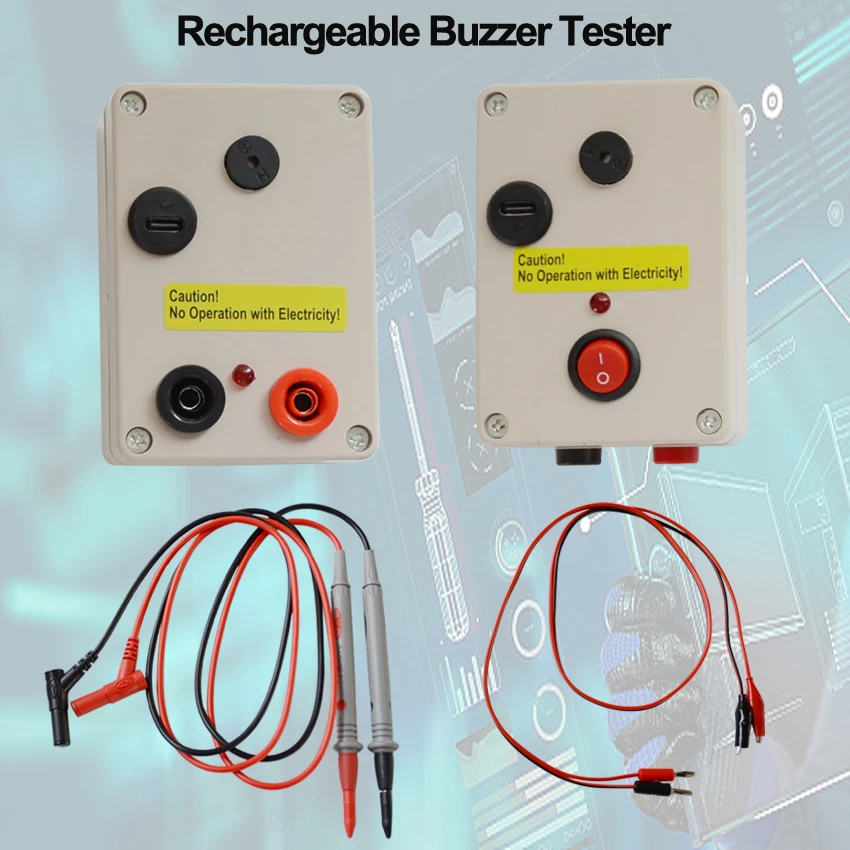 Rechargeable Buzzer Tester Battery Powered Electric Wire Tester PCB Cable Switch Product Tester On-Off Tester Wire Pen Test Tool
