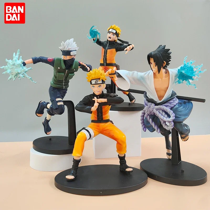 Bandai BANPRESTO Naruto Hand Run Vortex Naruto Flag Wood Kakashi Sasuke Box Model Ornaments