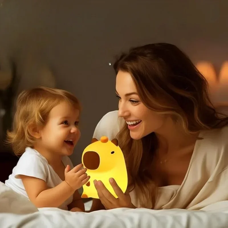 Capybara Piccola luce notturna Lampade per animali ricaricabili USB portatili Lampada touch control Luce notturna in silicone con funzione di temporizzazione