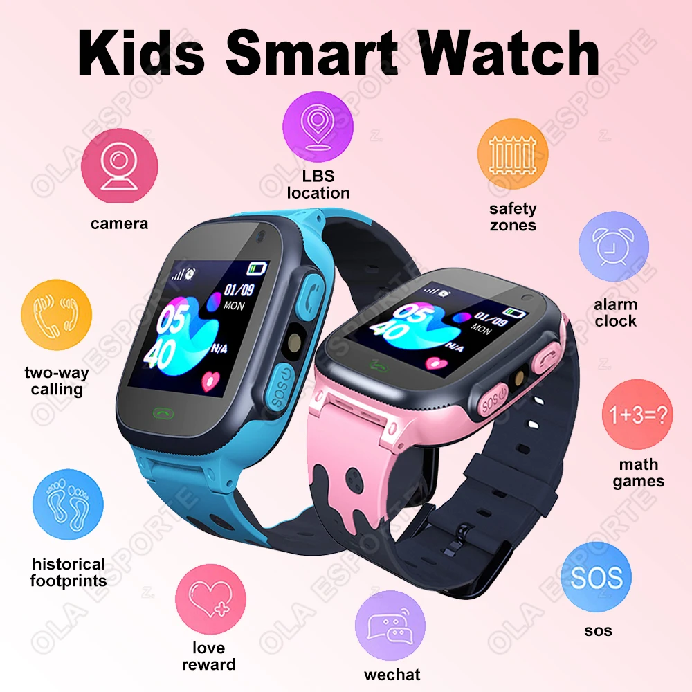 

2026 New Kids Smart Watch SOS GPS Location Tracke Sim Card Call Child SmartWatch Camera Waterproof Watch Gift For IOS Android