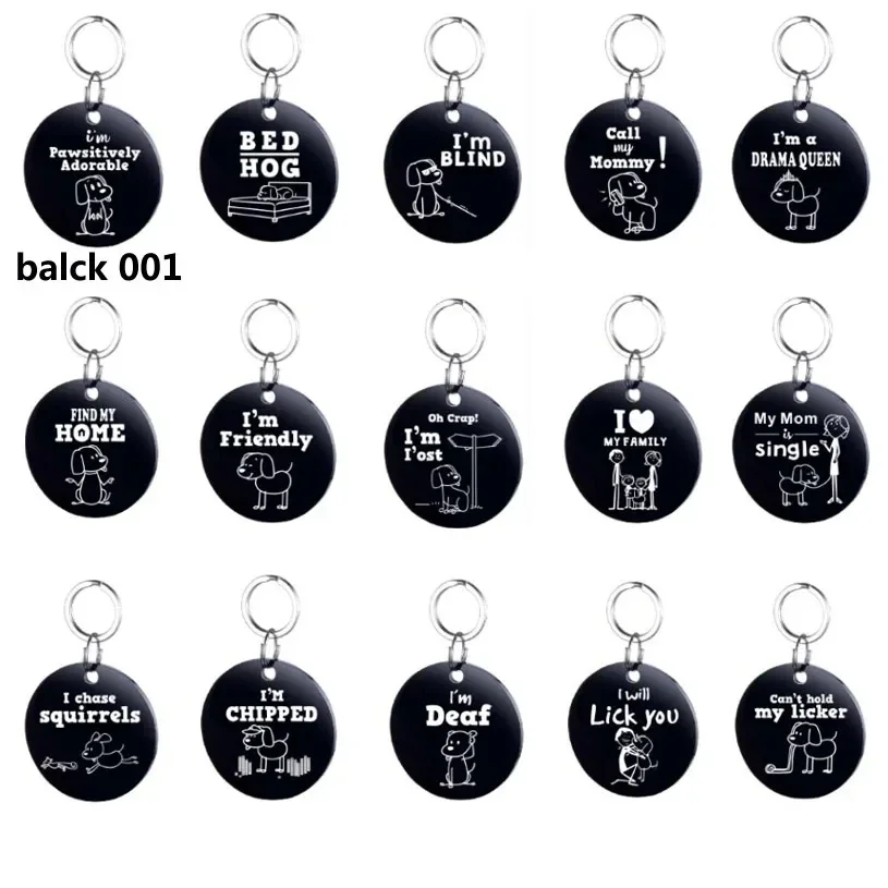 Free Engraved Pet ID Tags for Puppy, Custom Keyring Anti-lost Name Personalized Pendant, Kitten Collar Tag Dog Accessories