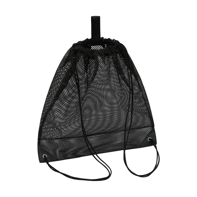 Large Capacity Outdoor Mesh Drawstring Pocket Unisex Beach Clothing Children Toy Backpack Basketball Football Hiking Storage Bag